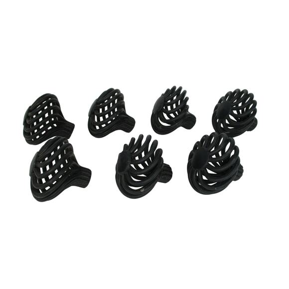 7 Spiral Dresser Handles Pulls Cabinet Hardware Black Metal - Picture 2 of 4